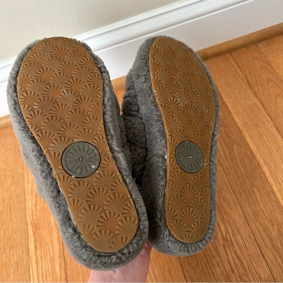 Ugg Women’s Fluff Yeah Grey Slide On Back Strap Open Toe Slippers Size 8 - Picture 5 of 6